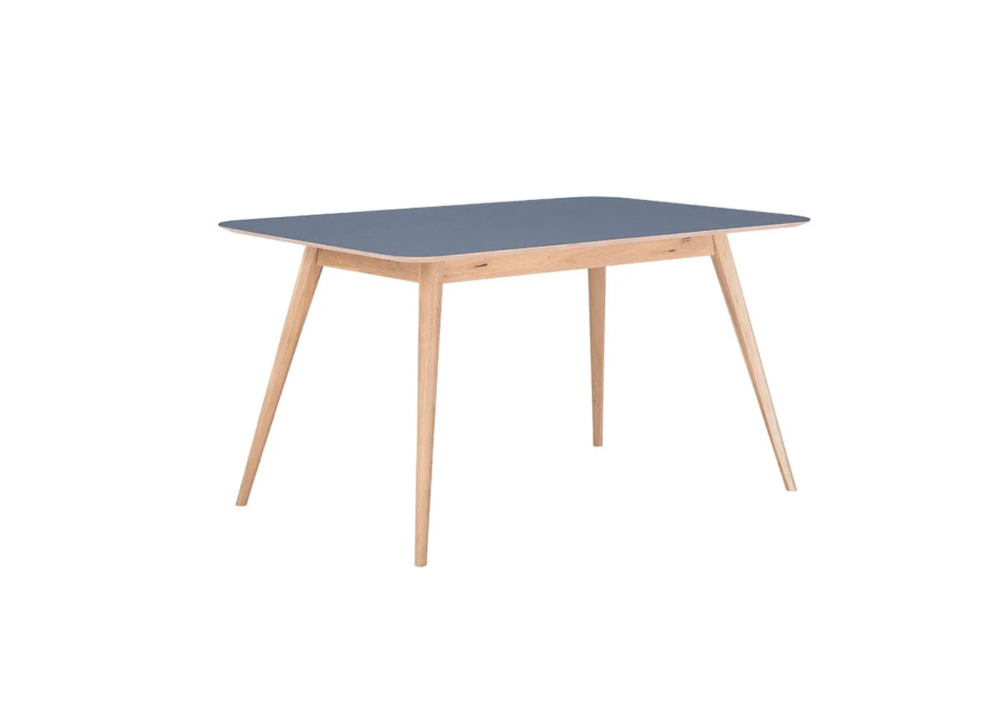Gazzda Stafa Dining Table Smokey Blue Linoleum 140x90x75cm 1