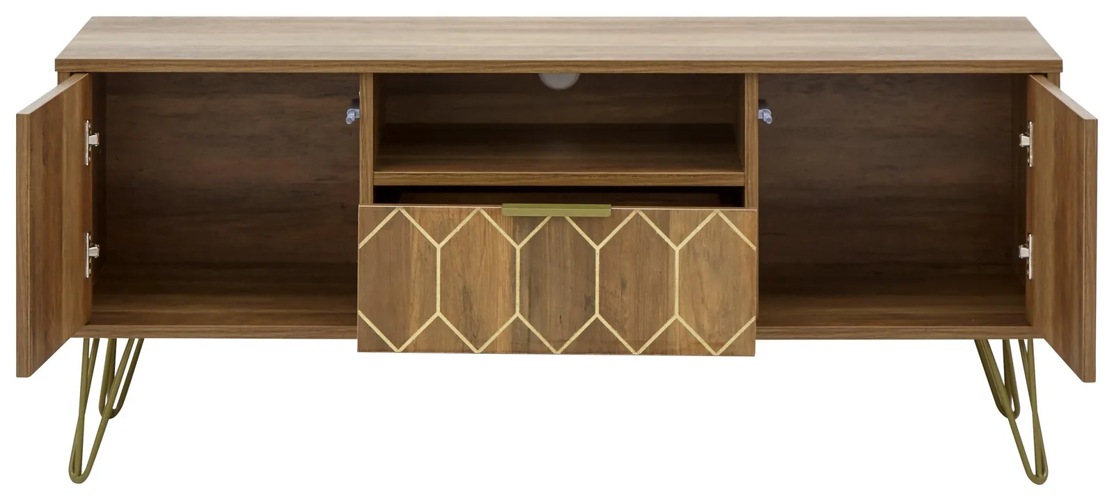 GFW Orleans 1 Drawer TV Stand in Brown 5
