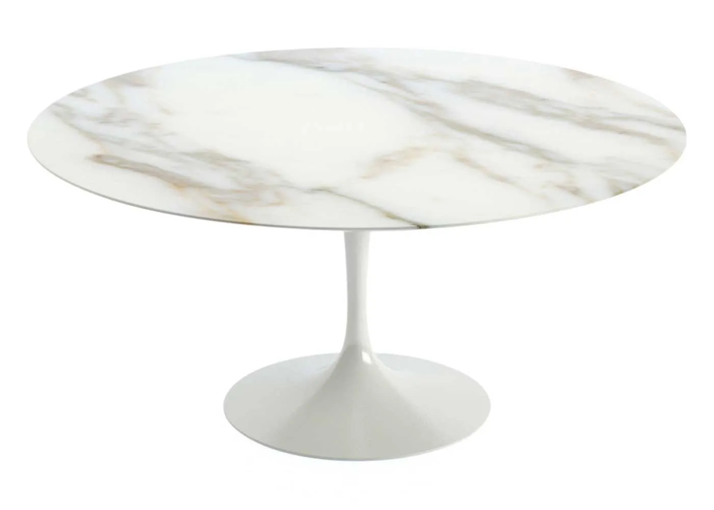 Knoll Saarinen Large Round Dining Table Calacatta Marble