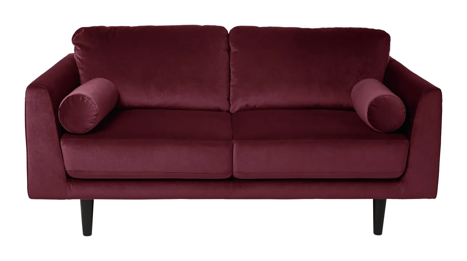 Habitat Jackson 2 Seater Velvet Sofa - Burgundy