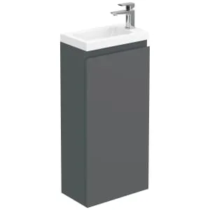 Halite Waterproof Matt Grey Vanity Unit with Basin - 400mm