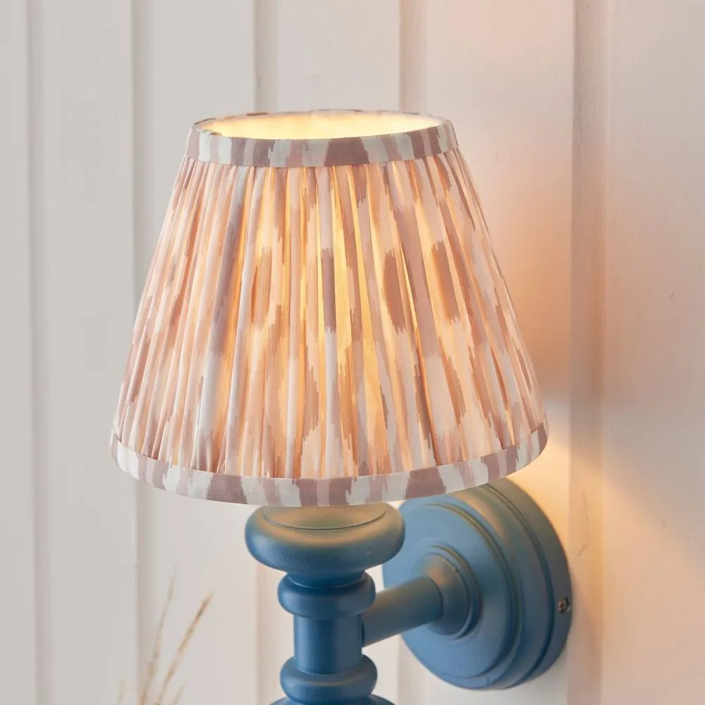 Netlighting Carnaby Blue Wall Light Fabric Ikat Shade 20cm B22 3