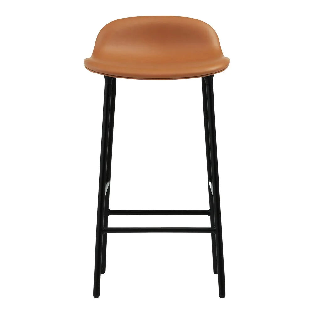 Normann Copenhagen Form Barstool in Ultra Leather 41574 with Black Steel Legs 2