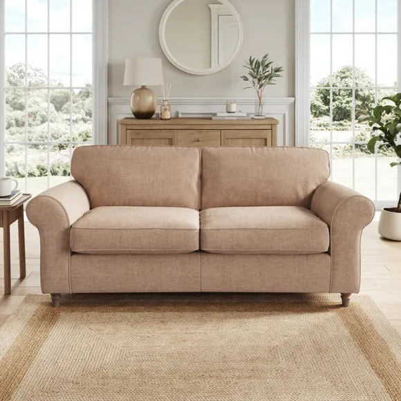 Flori Tonal Plush Chenille 3 Seater Sofa 1