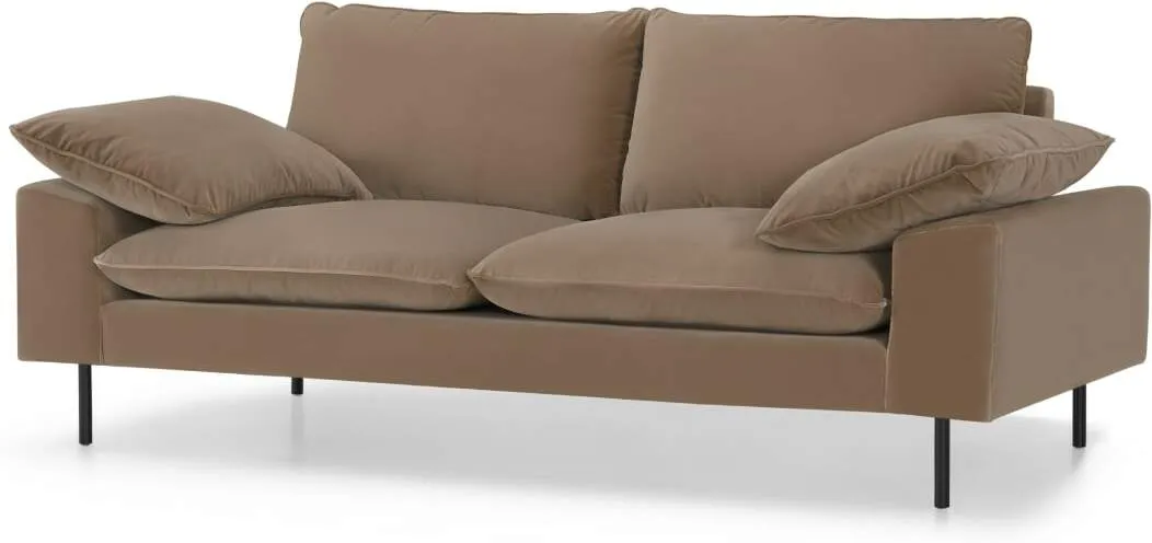Fallyn Large 2 Seater Sofa, Mink Cotton Velvet