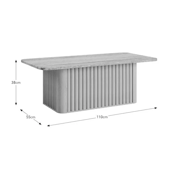 Lucin Travertine Effect Rectangular Coffee Table 6
