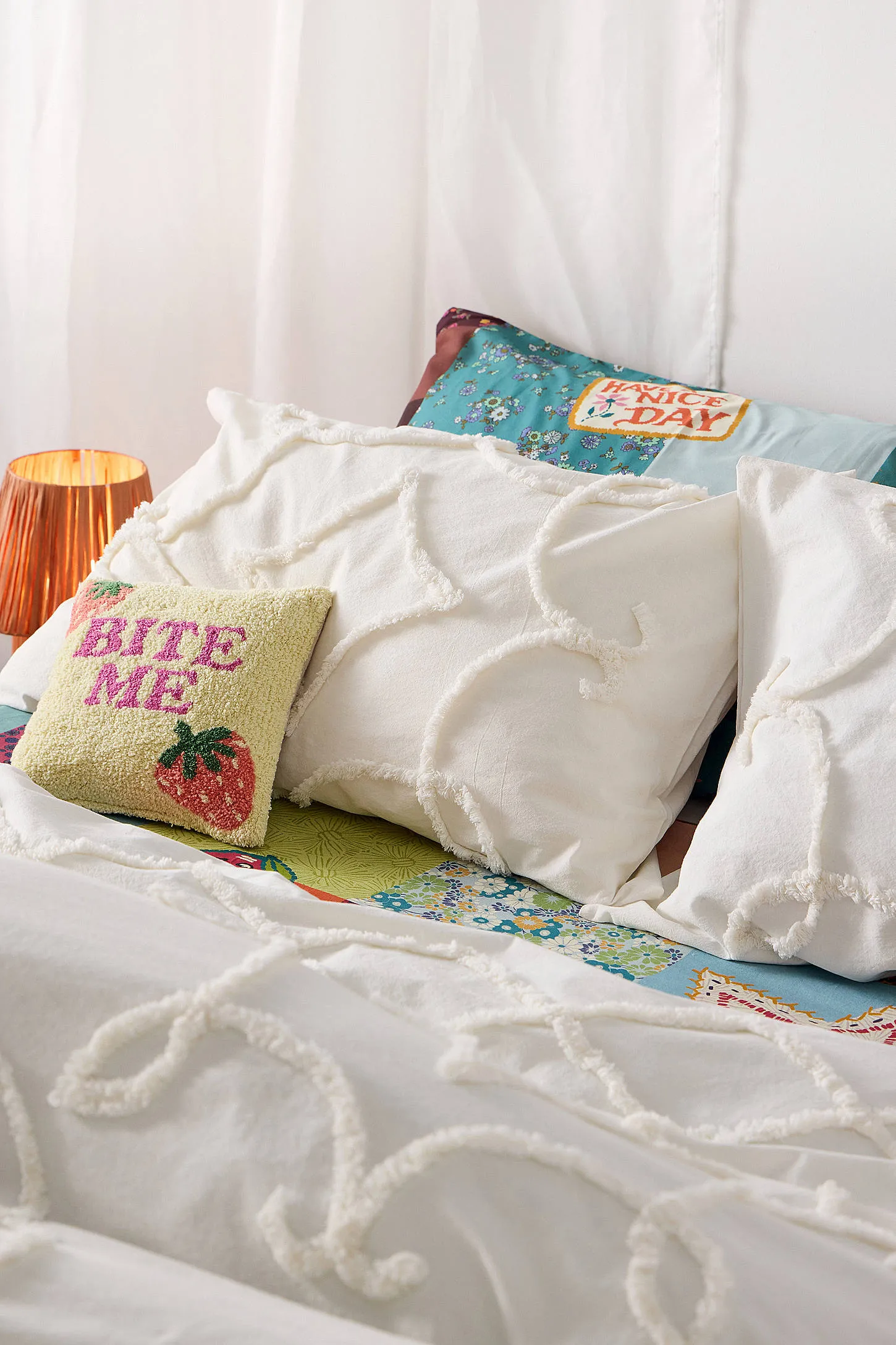 Ecru Acacia Tufted Duvet Set - Cream 4