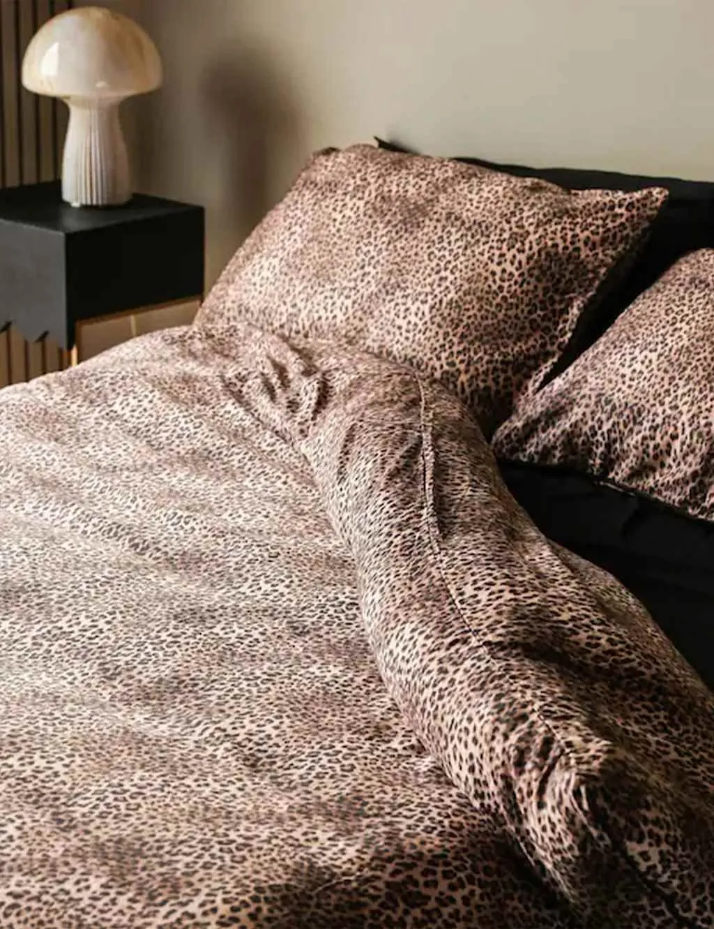 Rockett St George Pure Cotton Sateen Leopard Love Duvet Set Brown Mix