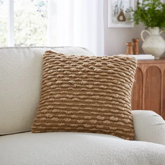 Jute Loop Striped Square Cushion
