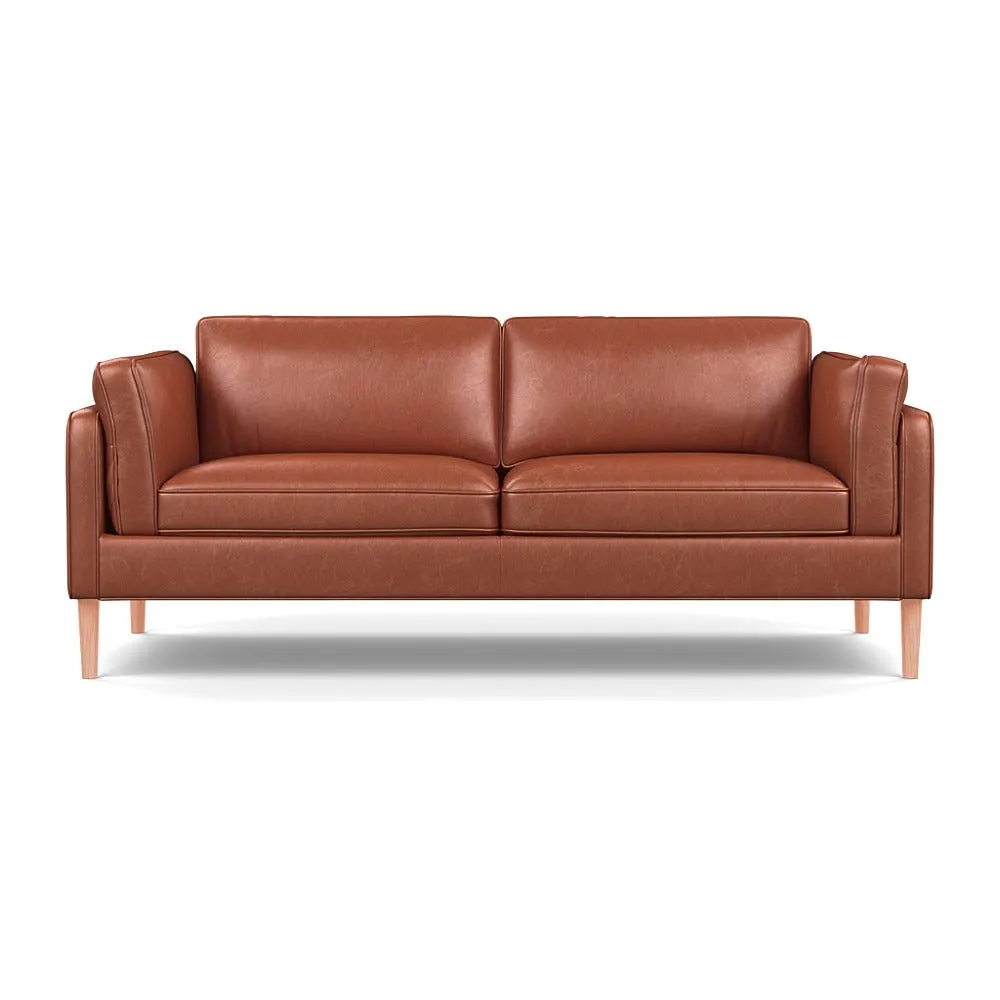 Heal's Sonno 3 Seater Leather Stonewash Light Brown 274 Natural Feet 1