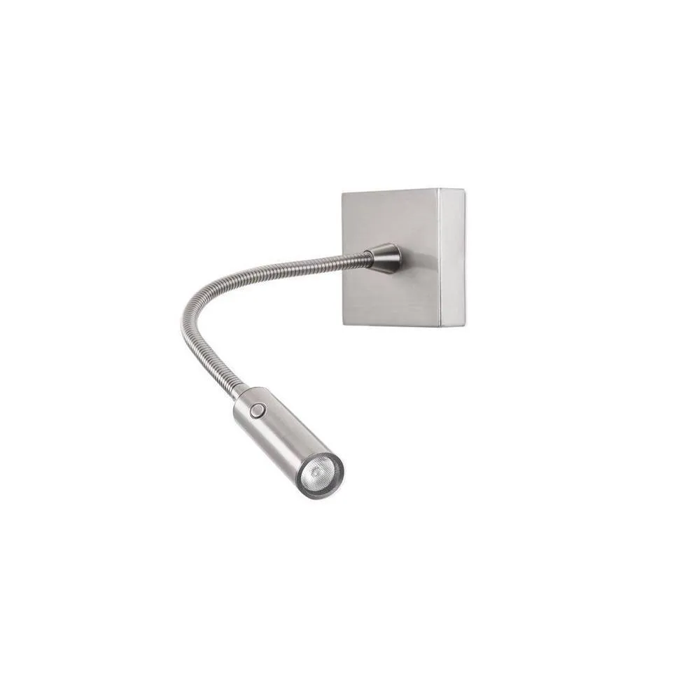 Netlighting Tip LED Wall Reading Light Satin Nickel Touch dimming 174lm 3000K in Grey