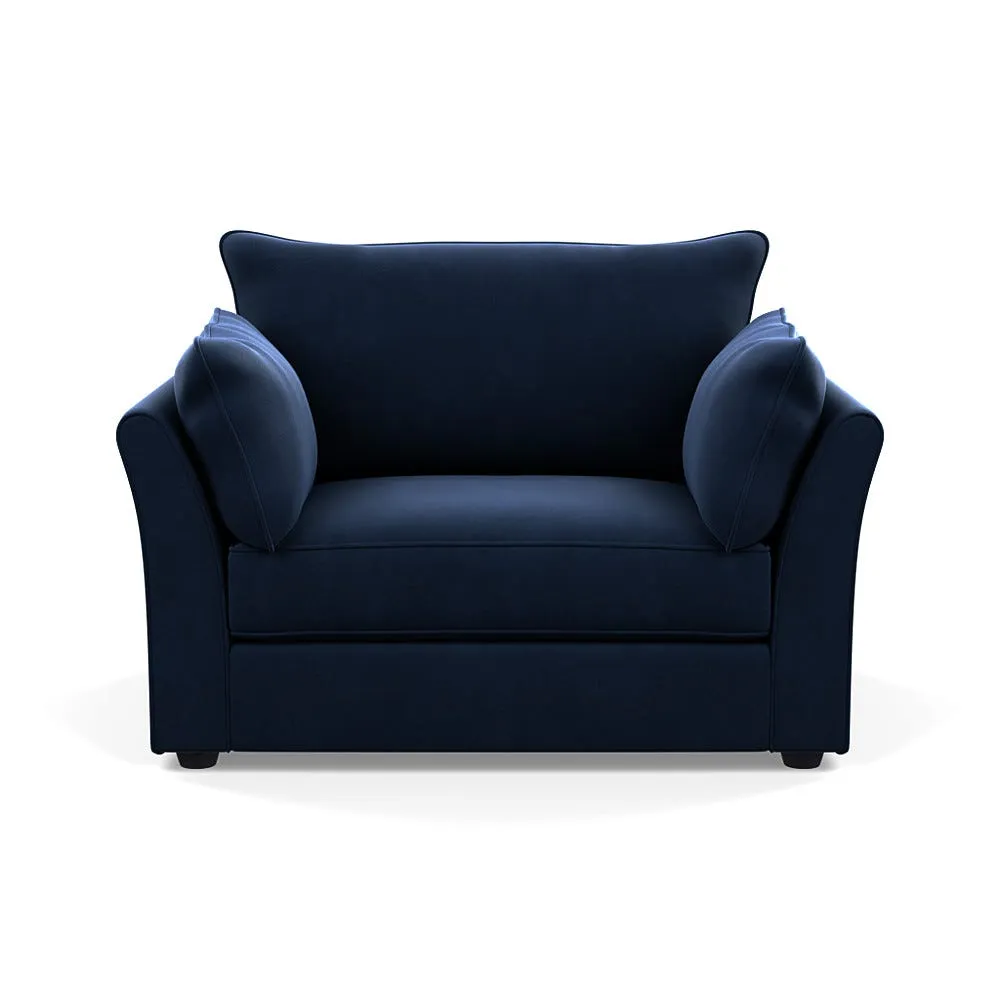 Heal's Tailor Loveseat Smart Velvet Dusk Black Beech Feet