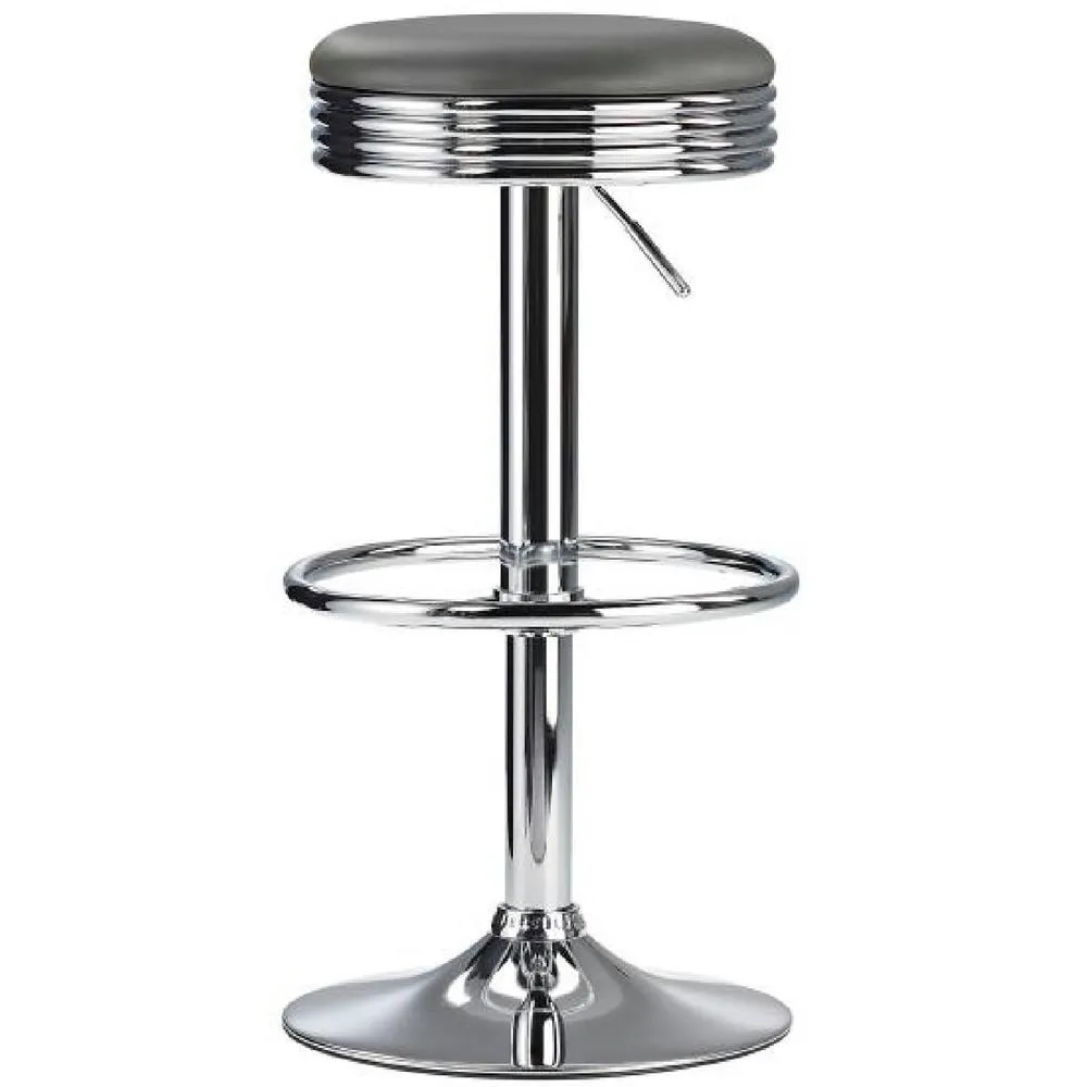 netfurniture Chicago Retro American Diner Bar Stool Grey Adjustable Seat 3