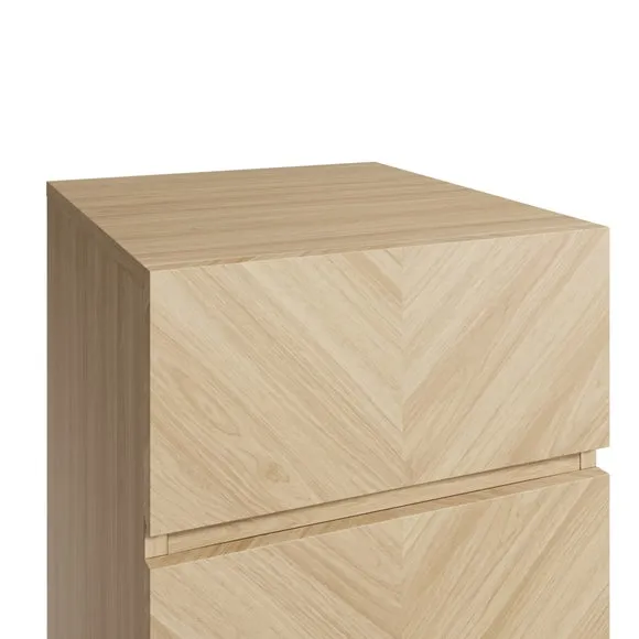 Set of 2 Taranto 3 Drawer Bedside Tables, Oak Effect 4