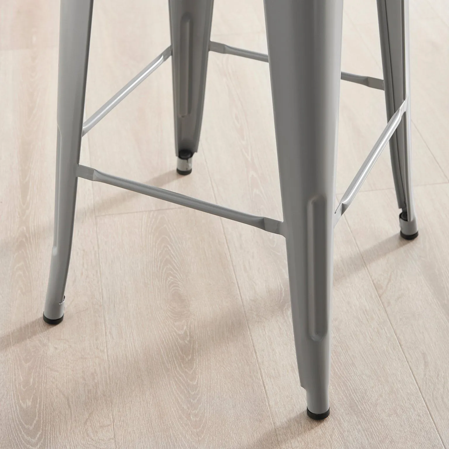 FurnitureboxUK Set of 2 Colton 'Tolix' Style Metal Stackable Retro Industrial Bar Stools in Grey 6
