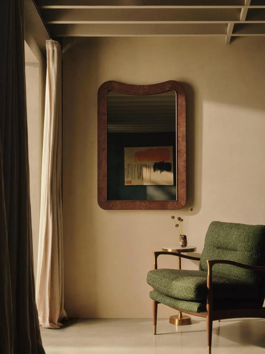 Matilda Wall Mirror, Oak Burl