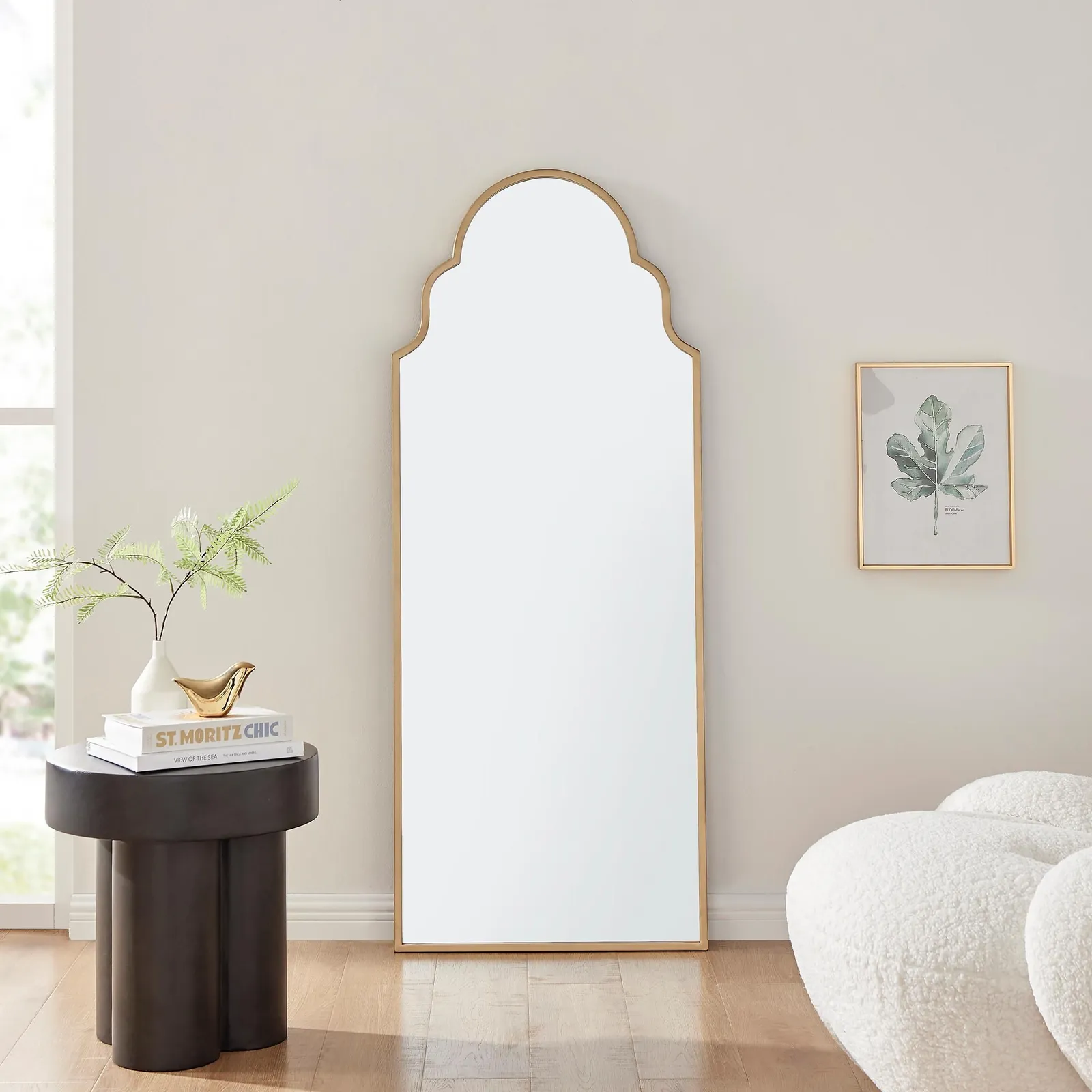 FurnitureboxUK Hima Metal Framed Moroccan Arch Glam Wall Mirror in Gold