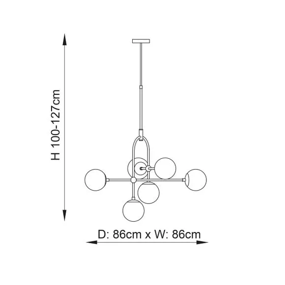 Vogue Newton 6 Light Ceiling Light 5