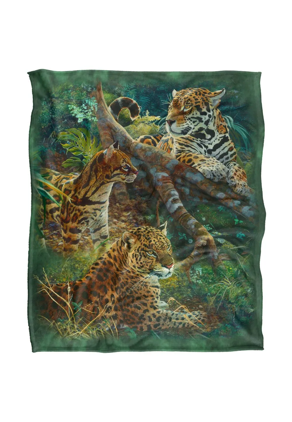 JQ Licensing Jmm-Jp Jungle Cats Leopards Silky Touch Super Soft Throw Blanket 152 X 127 cm in White