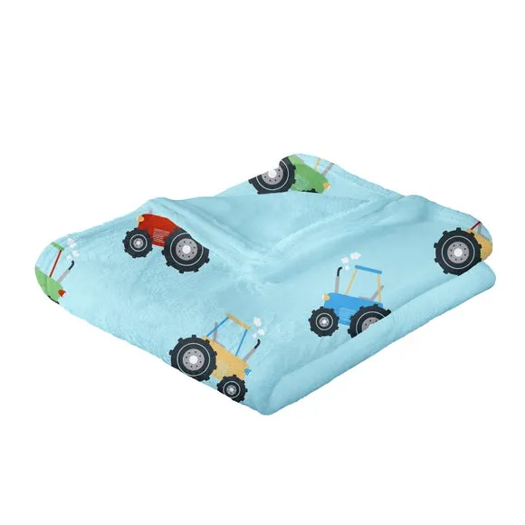 Farmyard Friends Blue Throw Blanket 120cm x 150cm 3