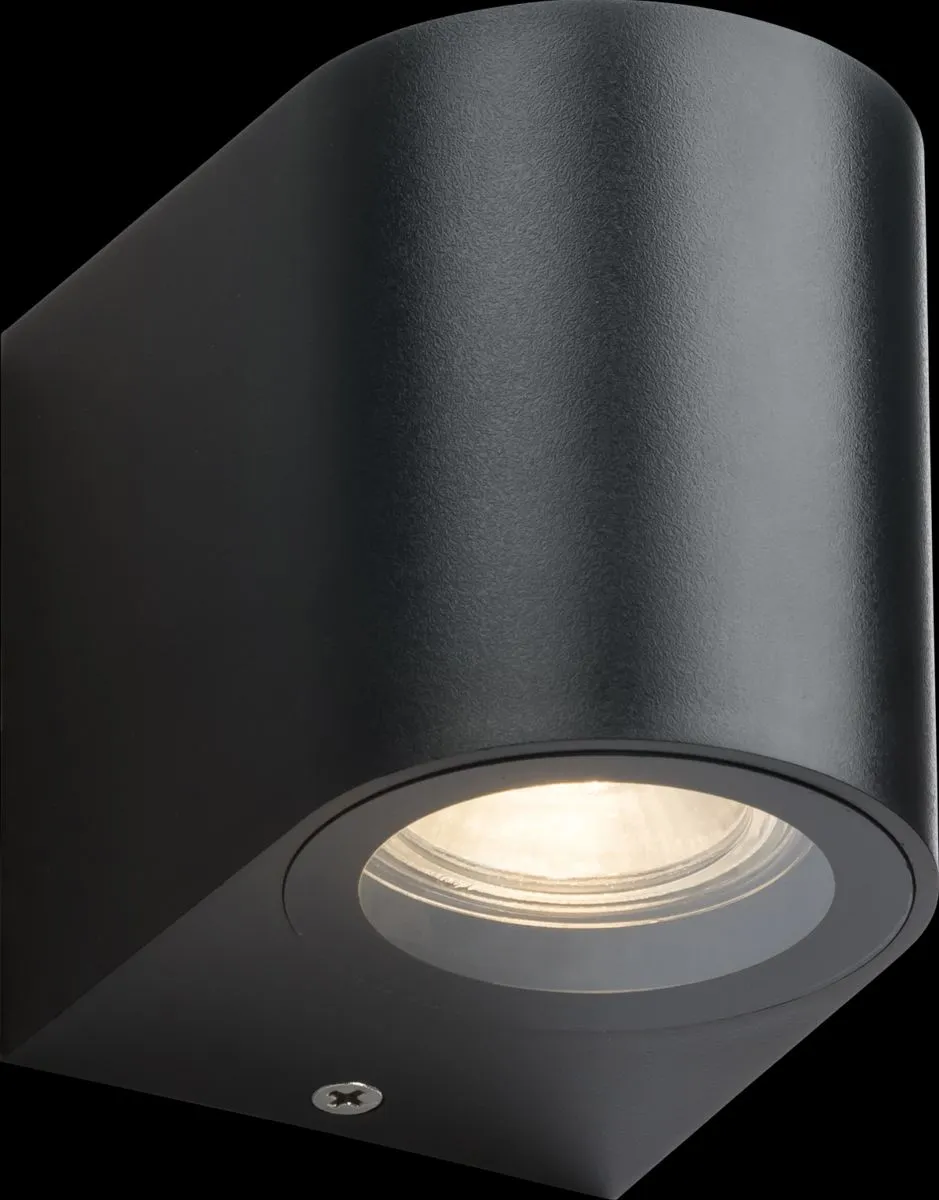 Netlighting Knightsbridge ALANA 230V IP65 GU10 Polycarbonate Single Wall light Black ALC1BK