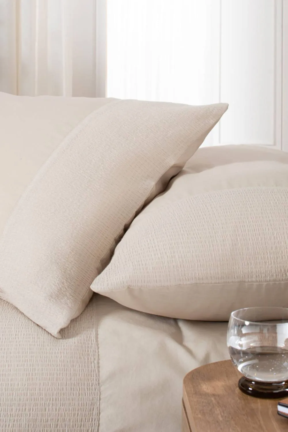 The Lyndon Company Luxury 100% Cotton Plain Duvet Cover Bedding Set Mottle in Natural 4