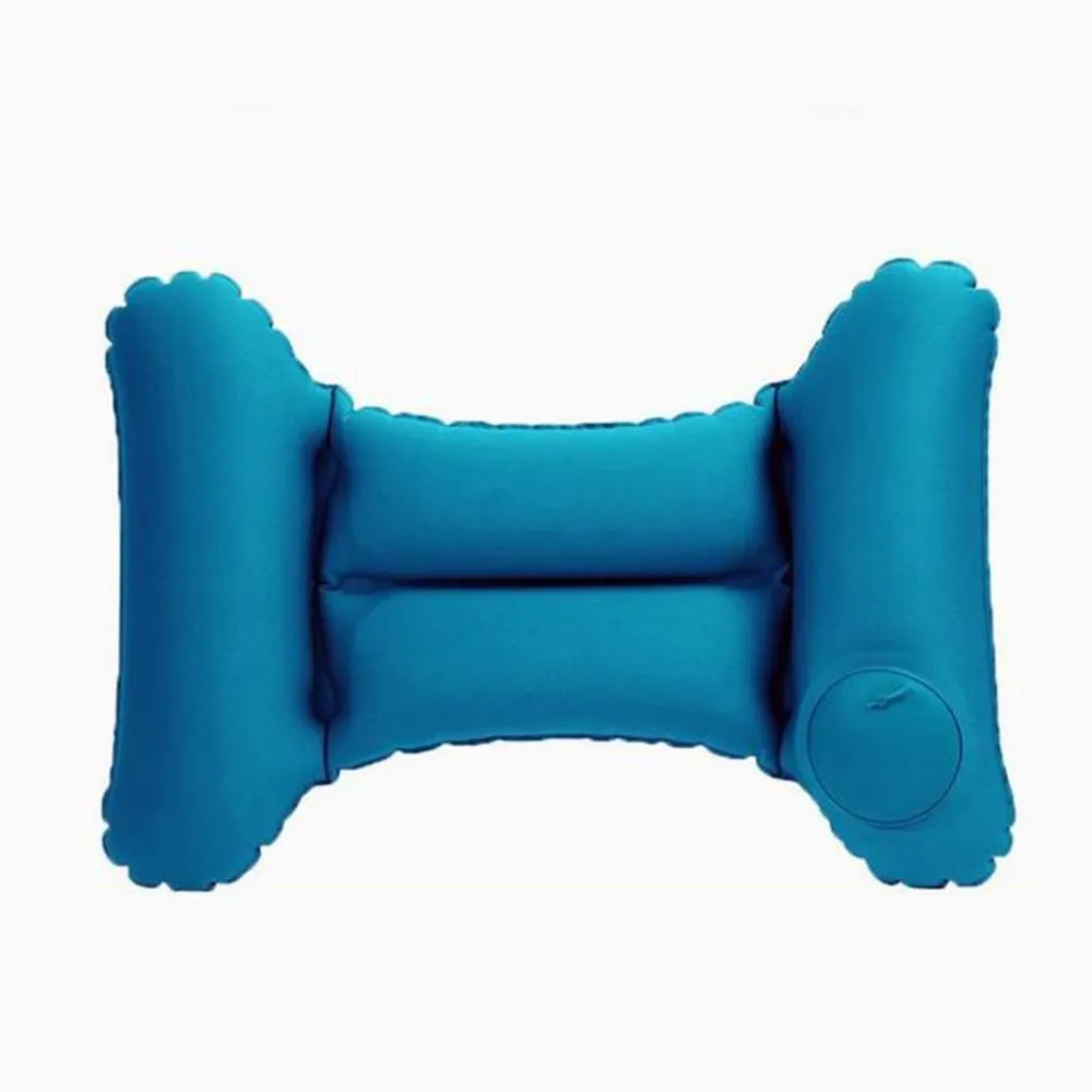 Quipulse H-Shaped Manual Press Inflatable Lumbar Cushion in Blue