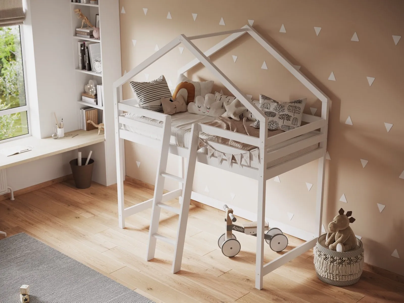Flair Nook House Mid Sleeper Bed in White 4