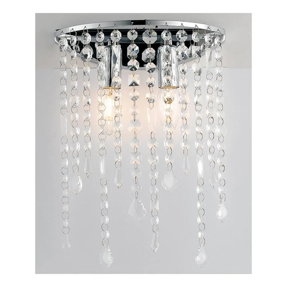 Netlighting BREEZE Wall Light Chrome K9 Crystals 25x35cm in Silver