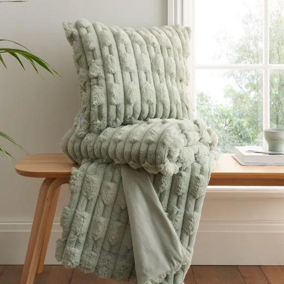 Bianca So Soft Carved Faux Fur Throw Blanket 150cm x 200cm 2