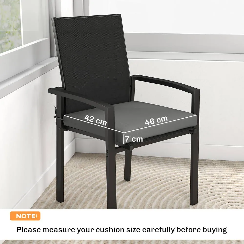 OUTSUNNY Seat Cushions with Machine Washable Cover in Dark Grey 3
