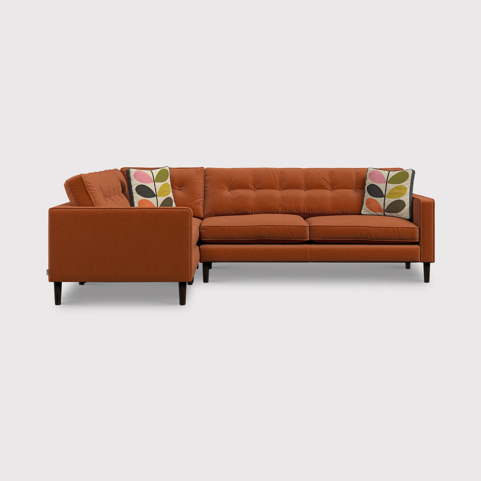Orla Kiely Ebben Rhf Corner Sofa, Orange Fabric | Barker & Stonehouse
