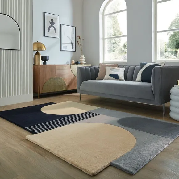 Lozenge Abstract Shaped Wool Rug 1