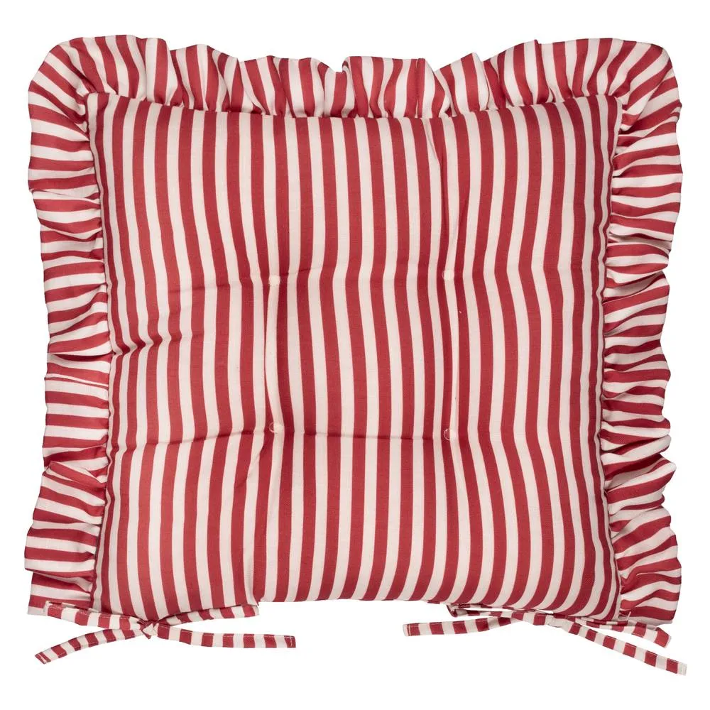 Wylder Millie Ruffle 2 Pack Indoor/Outdoor Seat Pads in Red 3