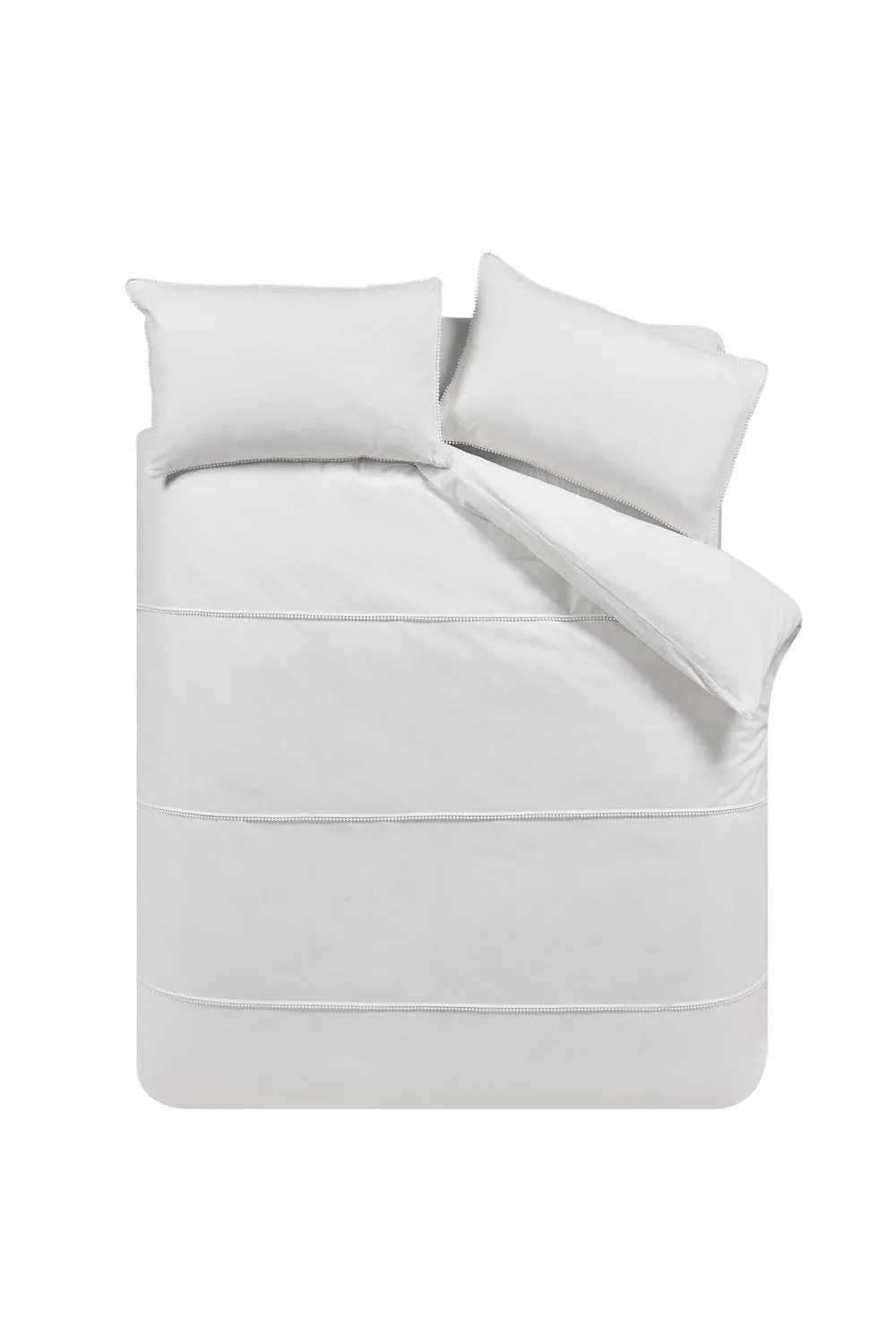 Catherine Lansfield 'Brushed Pom Pom' Cotton Duvet Cover Set in White 4