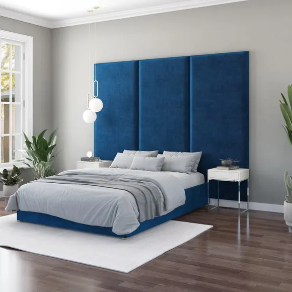 Hanging Wall Panel Dual Mount Plush Velvet Headboard 4
