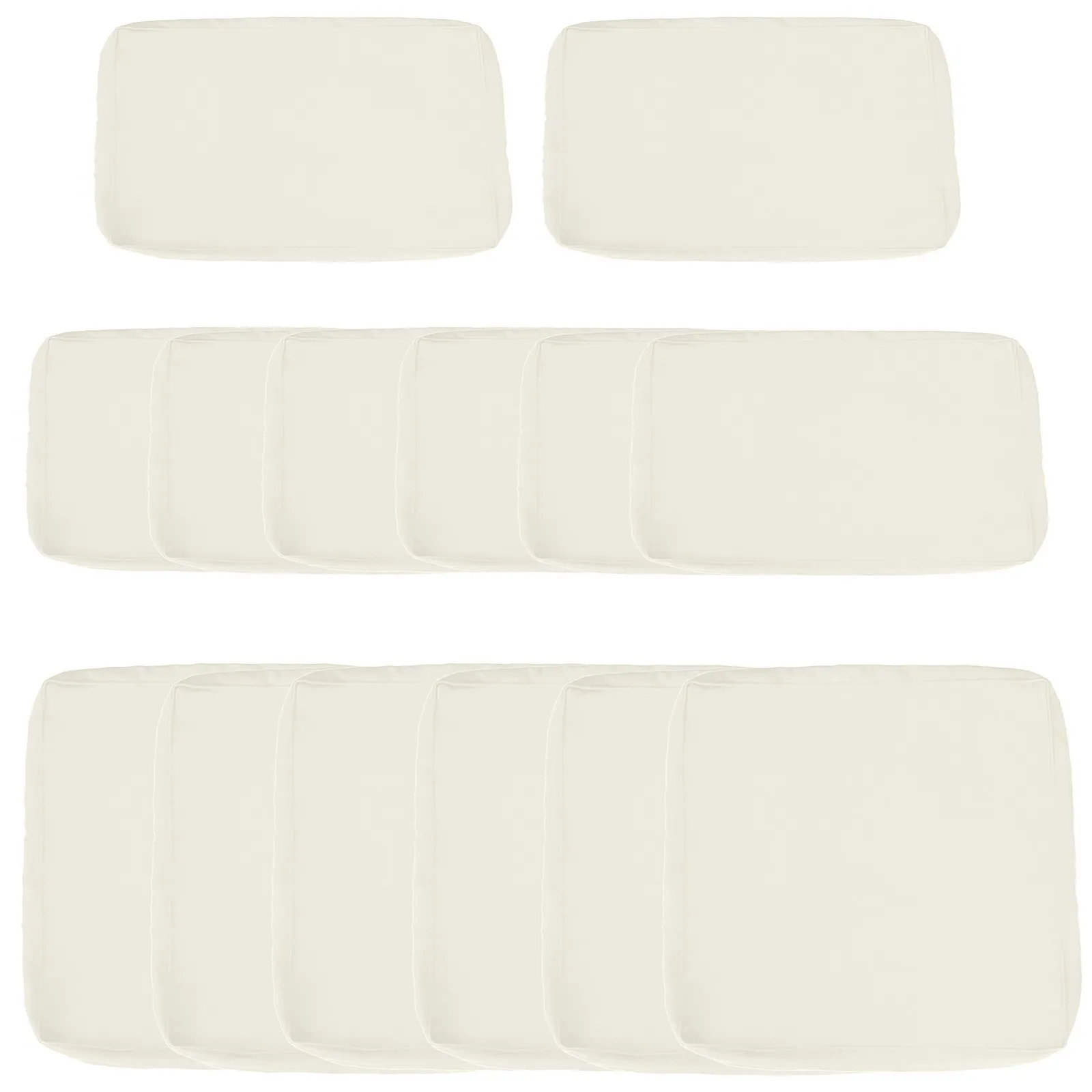OUTSUNNY Garden Rattan Sofa Set Polyester Cover Replacement No Cushion in Cream 2