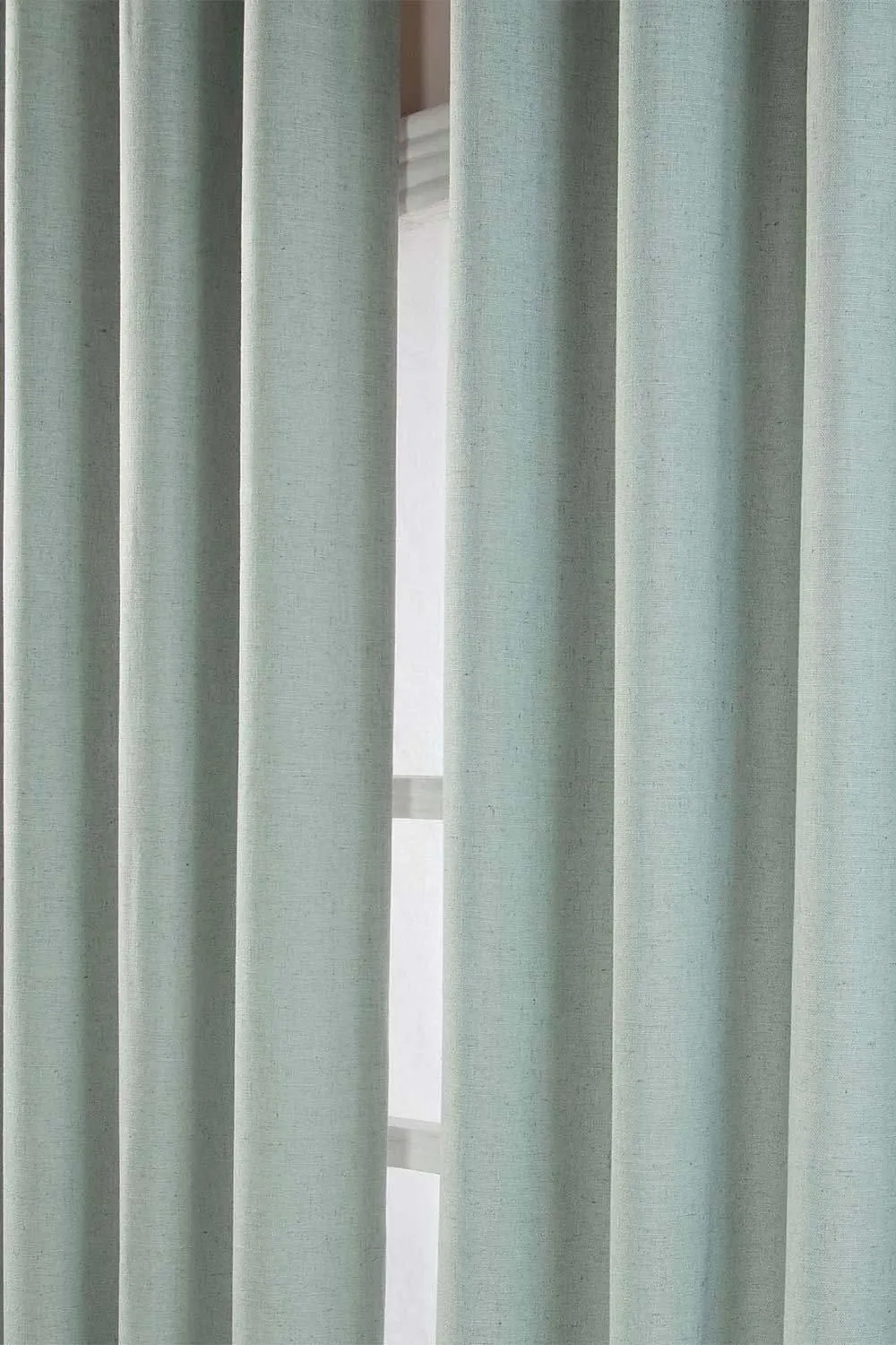 Homescapes Linen Eyelet Lined Curtain Pair in Duck Egg Blue 3