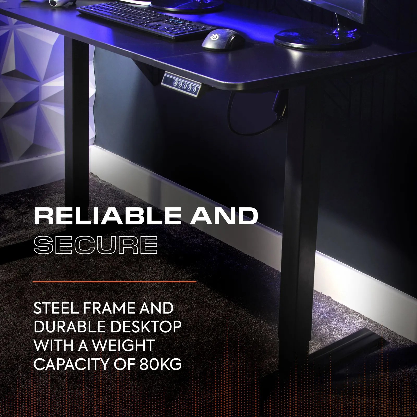 X Rocker Ascend 120cm Electric Height Adjustable Gaming Desk in Black 4