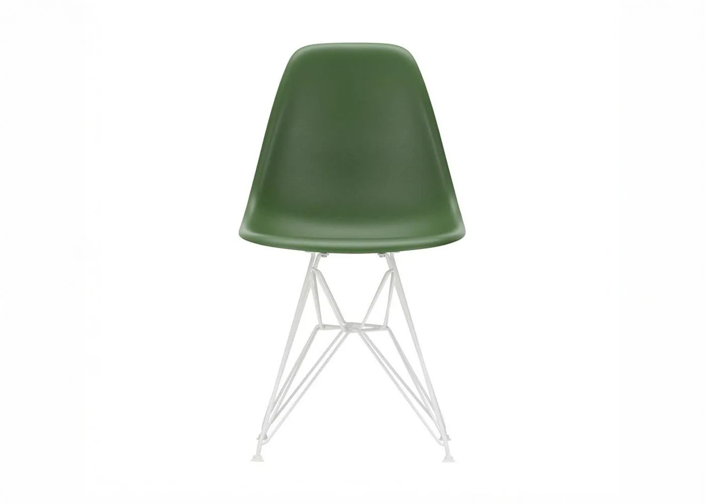 Vitra Eames DSR Chair Forest White Powder Coated Base 04 Glides