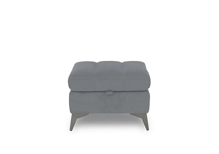 Angelo Fabric Storage Footstool - Velvet Grey