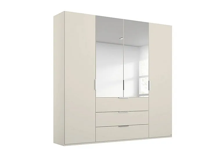 Formes Decor 4 Door Combi Hinged Wardrobe with 2 Mirrors and Drawers