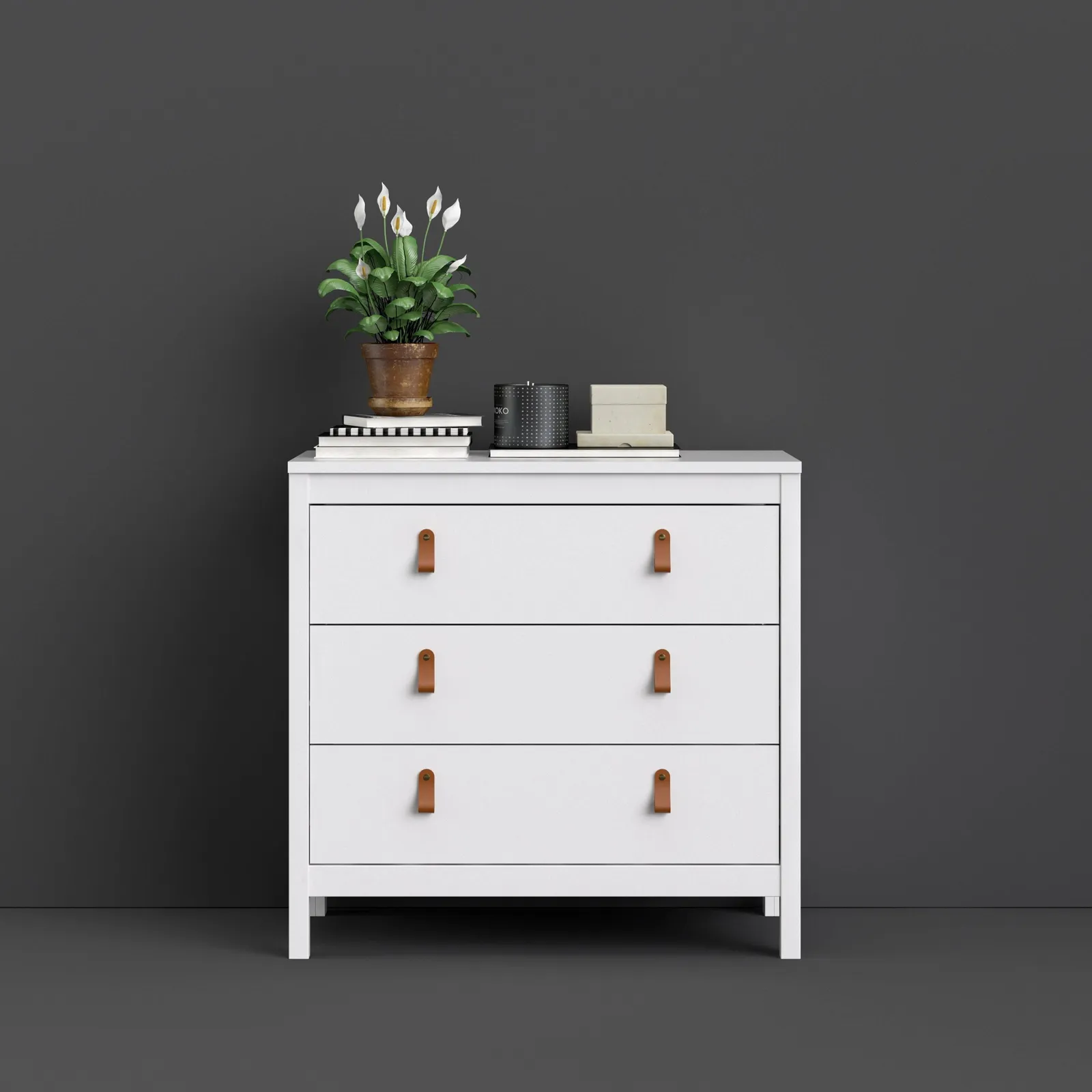 Furniture To Go Barcelona Chest 3 Drawers in White 6