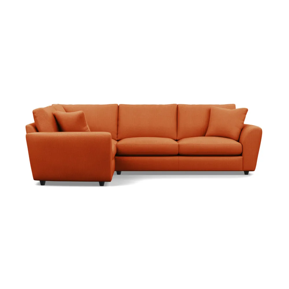 Heal's Snooze Left Hand Facing Corner Sofa Tejo Recycled Zinnia Black Feet