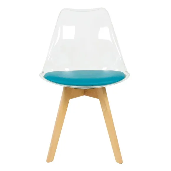 Fusion Living Soho Clear Plastic Dining Chair with Squared Legs 3