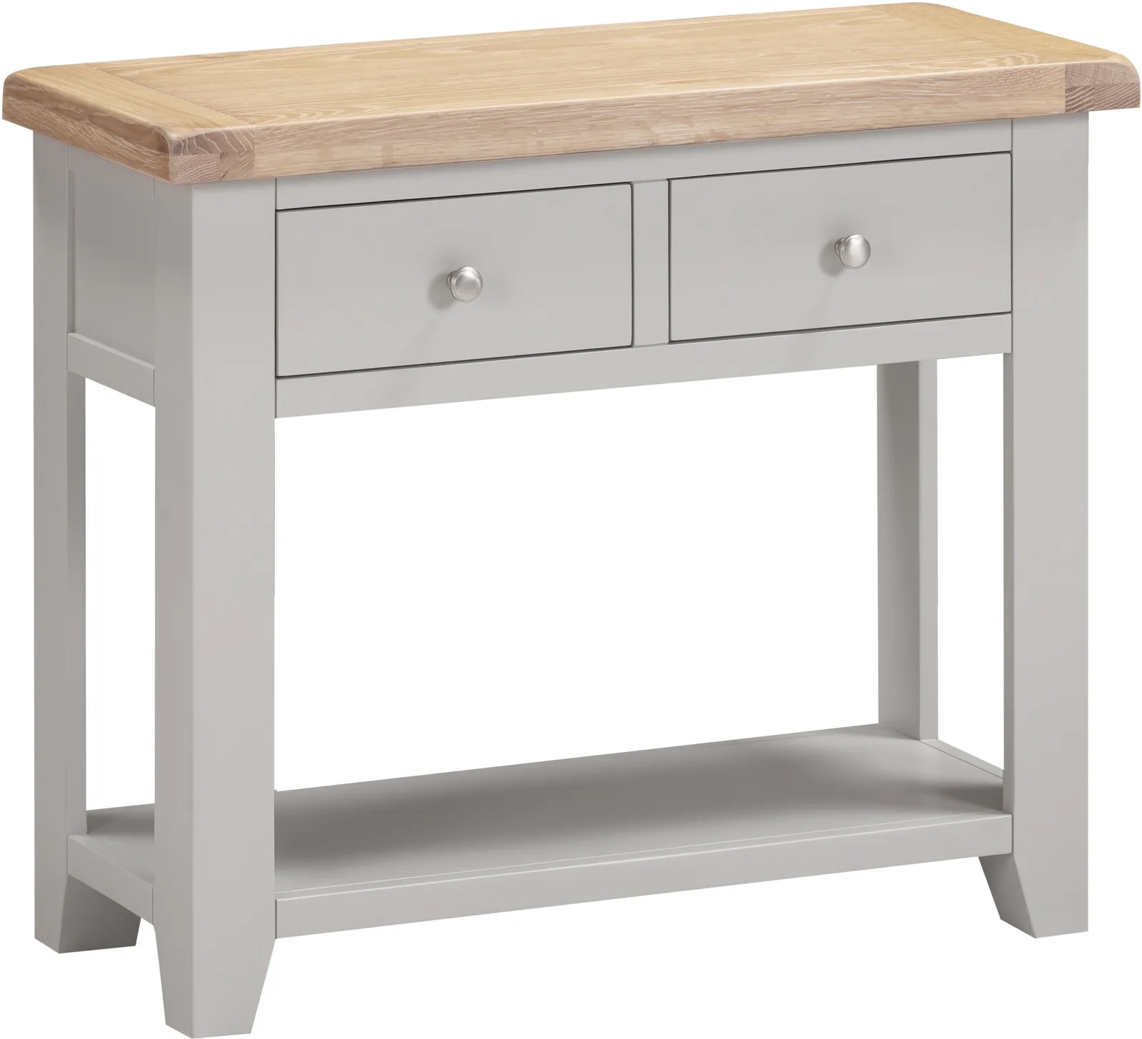 Seconique Windsor 2 Drawer Console Table (Fully Assembled) in Light Grey 2