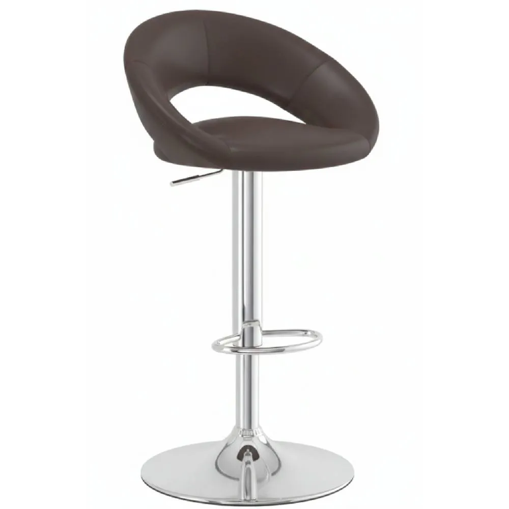 netfurniture Serene Brown Padded Kitchen Breakfast Bar Stool Height Adjustable