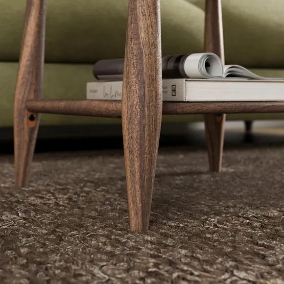 Haider Coffee Table with Shelf, Acacia Wood 4
