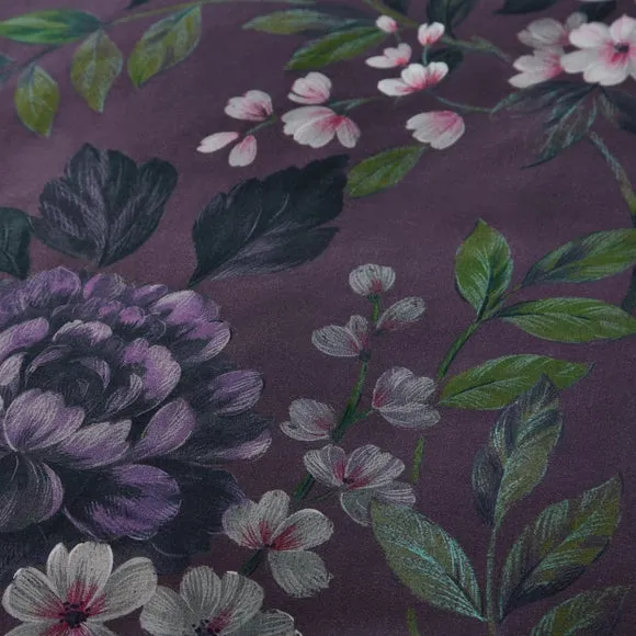 Dorma Giverny Damson 100% Cotton Duvet Cover & Pillowcase Set 4