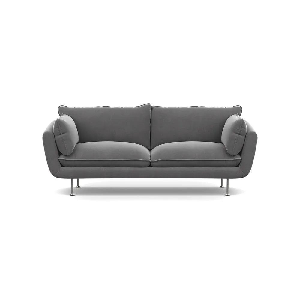 Heal's Allora 3 Seater Sofa Smart Velvet Mercury Stainless Steel Feet